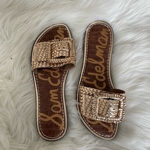 Gold buckle detail sandals